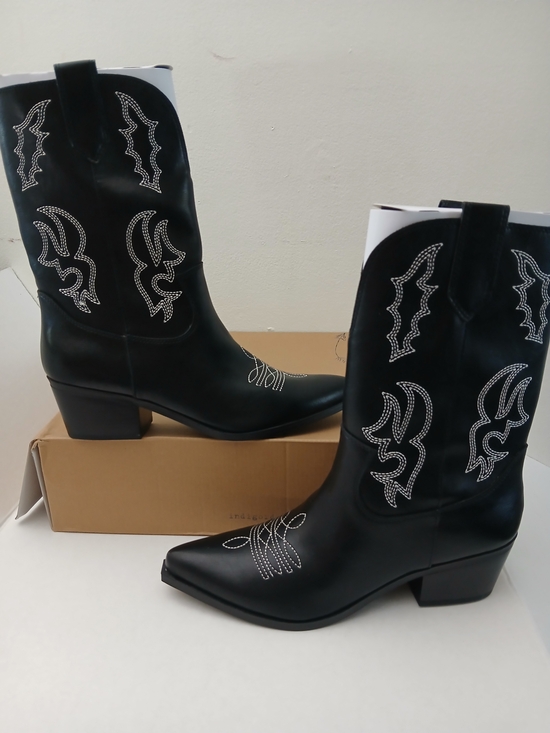 Indigo Shoes - Black Western Embroidered Mid-Calf Women’s Boots Size 11 New $35